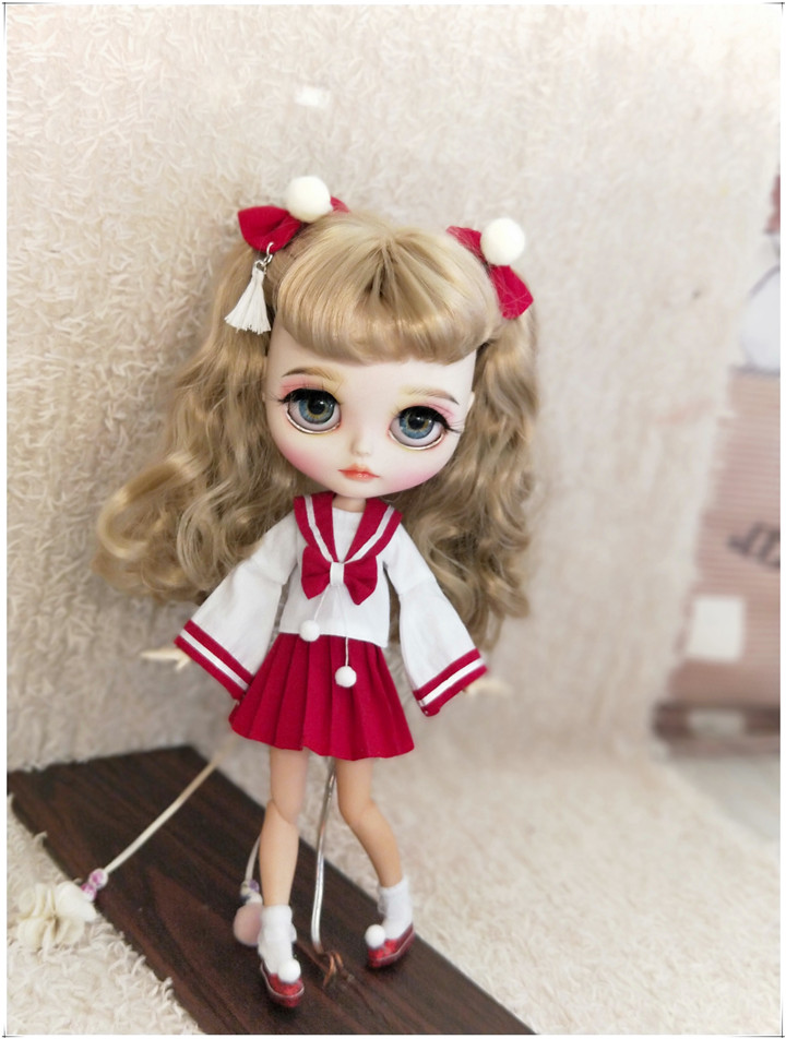 Japanese For Lifestyle - 2 ชิ้น/เซ็ตแฟชั่นจีบกระโปรงสไตล์ญี่ปุ่นโรงเรียนชุดกะลาสีสําหรับ Blyth Kurhn 1/6 ตุ๊กตาอุปกรณ์เสริม