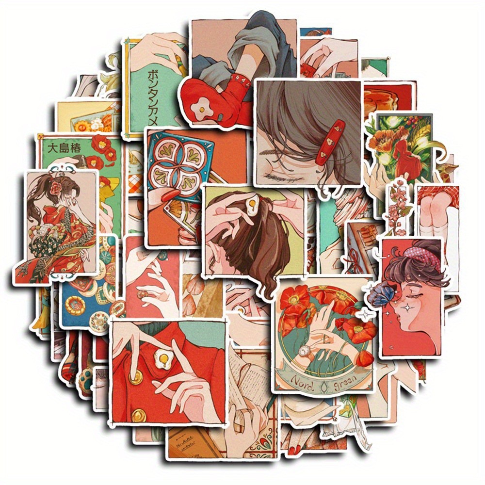 50 ชิ้น สติกเกอร์สไตล์วินเทจแบ - Lifestyle Of Japanese บทวิจารณ์และราคา